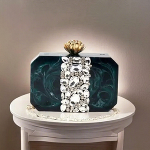 Pochette de soirée en résine haut de gamme pour femmes avec un style décoratif unique et une construction élégante pour les événements de cocktails et les mariages - Product Image 1