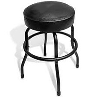 Tabouret de bar pivotant moderne en métal chromé à anneau unique, tabouret de chanteur avec siège rembourré pour la performance vocale et la pratique des musiciens