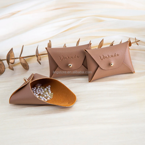 Nouvelle petite boîte à bijoux DIY en cuir PU marron, pliable, pour colliers, bagues de demoiselle d'honneur et boucles d'oreilles, avec pochette à rivets - Product Image 5