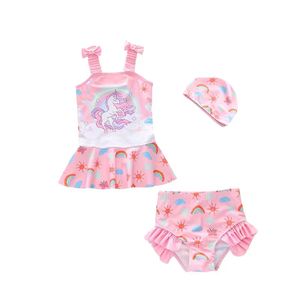 ชุดว่ายน้ำกันน้ำสำหรับเด็กหญิงอายุ 10 ปีและวัยรุ่น ชุดชายหาดลายการ์ตูน - Product Image 6