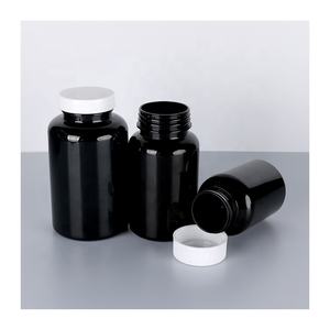 Envases de pastillas de plástico negro PET, botellas de tabletas, embalaje de suplementos, envases de vitaminas, tapa superior abatible - Product Image 6