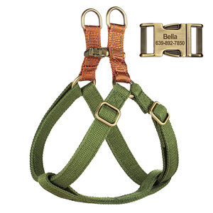 Pettorina per Cani Stile Vintage Senza Strappi, Colore Personalizzabile, Nylon Simil-Cotone, Fibbia in Lega Incisa, Regolabile per Cani Piccoli e Medi - Product Image 6