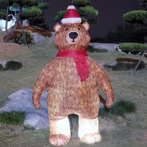 Grandes lumières LED extérieures Famille debout gonflable jouet pour enfants ours brun gonflable décoré décorations de cour de Noël - Product Image 6