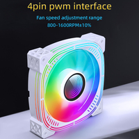 Prism Pc Case Fan 120mm Argb Pc Cooler Châssis De Bureau Refroidissement Par Air Aura Sync Blanc Pwm Ventilateur Radiateur Boîtier D'ordinateur Ventilateur En Gros