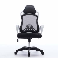 Chaise d'ordinateur pivotante en maille ergonomique à dossier haut Chaise de visiteur de bureau réglable en hauteur