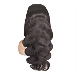 Hot Sale Human Hair Wig Natural Virgin Hair Black 180% Density Body Water Wave Wigs 100% Human Hair 13*4 Lace Frontal Wigs