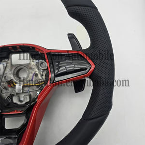 พวงมาลัยรถยนต์หนังแบบเจาะรูสีแดงสำหรับโฟล์คสวาเกน MK8กอล์ฟสินค้าใหม่ล่าสุด - Product Image 5