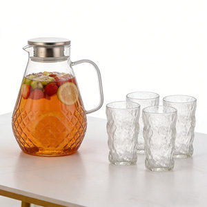 Glass Water Pitcher Borosilicate Large Capacity With Lid For Cold Water Juice Party Use Microwave Safe - Product Image 4