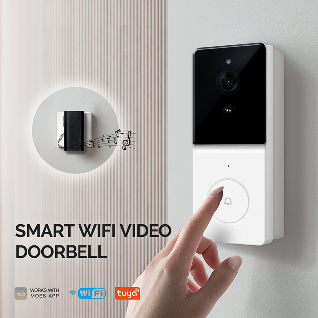 Tuya Smart WiFi Video Doorbell Camera 1080p IP65 2-way Audio Intercom Outdoor Wireless Door Bell Night Vision MOES
