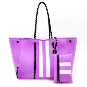 Nuova Borsa da Spiaggia Estiva <span class=keywords><strong>2023</strong></span> in Neoprene per Donna, Impermeabile con Bottone, Personalizzabile, Due Manici, Design Geometrico - Product Image 6