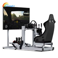 Fabricación OEM Perfil de aluminio Asiento de carreras Silla de juego Simulador Cabina Color negro Sim Rig Cabina Drive Car Race Simulator