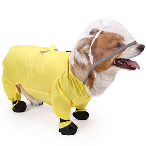 Çevre dostu yeni tasarım köpek yağmurluk çizmeler setleri Pet giysi yağmur dişli - Product Image 3