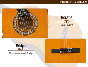 <span class=keywords><strong>Chitarra</strong></span> Classica a 6 Corde di Marca Cinese Aiersi a Basso Prezzo, Vari Colori, con Meccaniche Cromate per Principianti <span class=keywords><strong>e</strong></span> Studenti - Product Image 4