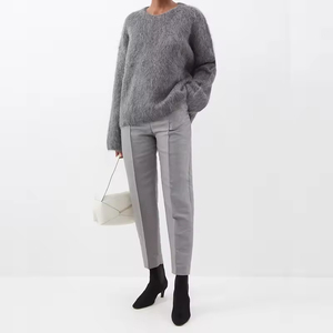 OEM Conception Personnalisée Logo <span class=keywords><strong>Pull</strong></span> Ras Du Cou Tricot Stretch Femmes Hommes Long Poilu Tricoté Fuzzy Chunky Mélange <span class=keywords><strong>Alpaga</strong></span> Laine <span class=keywords><strong>Pull</strong></span> - Product Image 3