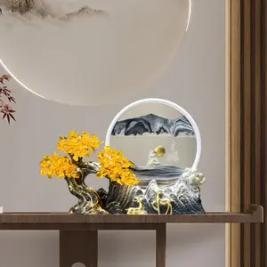 חדש שרף סיני כסף עץ חול טובעני ציור שעון חול קישוט אביזרי בית סלון כניסה טלוויזיה ארון משרד