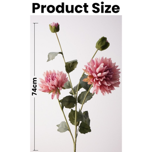 Nouvel Arrivage Fleurs Artificielles en Soie Dahlia Artificielle 4 Têtes Dahlia Rouge pour Décoration Maison Fête Mariage - Product Image 2
