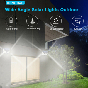 Lampu Dinding Tenaga Surya Tahan Air IP67 untuk Taman Luar Ruangan, 4 Sisi Penerangan, 100 <span class=keywords><strong>LED</strong></span> dengan Sensor Gerak - Product Image 5