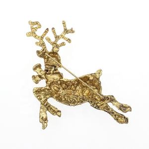 卸売カスタマイズクリスマスジュエリーピンクラインストーン鹿梅花トナカイグリーンミトンブローチクリスマスギフト用 - Product Image 5