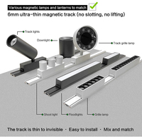 DGLUX Ultra Mince Moder Éclairage Intérieur Surface Monté Moder Led 48v Magnétique Piste Lumière Projecteur Flood Pliant Grille Lumière