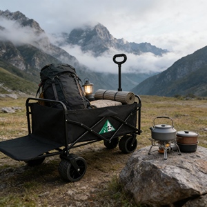 Açık Hava Bahçe Plaj Arabası Balıkçılık Katlanır Kamp Arabası Taşınabilir Alışveriş Tur El Bagajı Arabası - Product Image 4