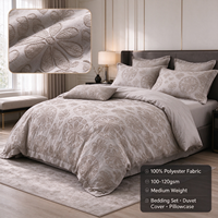 Tissu de drap de lit doux teint sur mesure, 100% polyester, durable, facile à nettoyer, anti-plis, 120 g/m², brocart jacquard, hôtel, quatre pièces