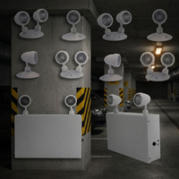 Lampe LED d'urgence double tête pour intérieur/extérieur, homologuée 3H
