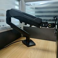 Bras Support Écran Ordinateur Simple Haut pour Écrans 32 Pouces, 20 lb, Fixation de Moniteur Réglable à Ressort à Gaz Mouvement Complet Gris