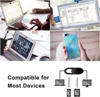 Lot de 2 cache-webcams ultra-fins noirs pour ordinateur portable