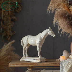 Antique Style Horse Figurine <b>Resin</b> Tabletop Decoration For Tea Room Home Decor - Product Image 1