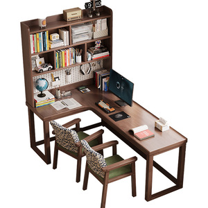 <span class=keywords><strong>Escritorio</strong></span> Esquinero en Forma de L de Madera Sólida con Librero Integrado y Diseño de <span class=keywords><strong>Panel</strong></span> <span class=keywords><strong>Perforado</strong></span> para Uso de Computadora en el Hogar para Estudiantes - Product Image 5