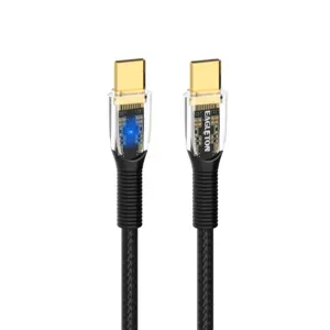Многофункциональный кабель с нейлоновым плетением, позолоченный прозрачный высокоскоростной кабель 27 Вт, быстрая зарядка, usb-кабель типа c, тип c, тип p