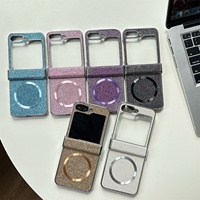 Étui de luxe scintillant pour Samsung Galaxy Z Flip 8 7, coque magnétique brillante, choix de designer viral, compatible avec la charge sans fil