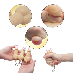 Pallina Antistress a Forma di Pene in Gomma Morbida, Regalo Scherzoso per Feste, Novità, Anello Portachiavi a Forma di Pene - Product Image 3