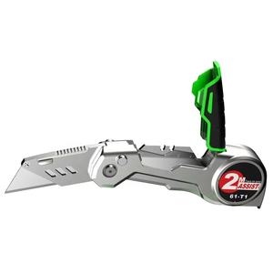 Cuchillo Multiusos Retráctil 2 en 1 Compacto de Grado Industrial, Mango de Aluminio, Certificado CE, Cinta Métrica de 2 Metros, 3 Cuchillas, Diseño Oculto - Product Image 1