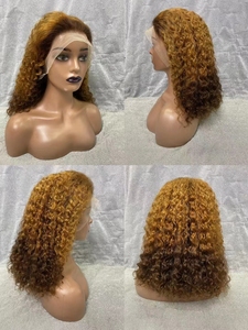 Letsfly Hot Bán 200% Tai Để Tai Ren Phía Trước Xoăn Tóc Con Người <span class=keywords><strong>Bob</strong></span> Tóc Giả Với Mái Tóc Bé, Sâu, Nước, Jerry Sóng Tóc Giả Con Người - Product Image 3