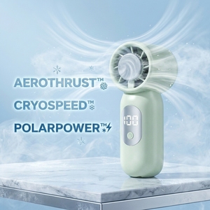 พัดลมมือถือแบบชาร์จไฟได้ พัดลมฤดูร้อน กล่องสีสันสดใส พัดลมมือถือ - Product Image 1