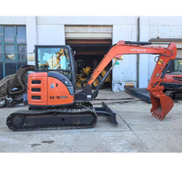 Approvisionnement direct usine – Mini-pelle Hitachi ZX55 à faible nombre d'heures de fonctionnement, similaire aux ZX70 et ZX35U, idéale pour le terrassement de jardins et la rénovation de routes étroites