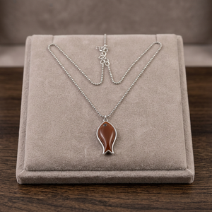Trendy Vintage Silver Fish Pendant <b>Necklace</b> Women Chains Hypoallergenic Elegant Diamond <b>Quartz</b> Jade Gemstones Heart Lover Shape - Product Image 4