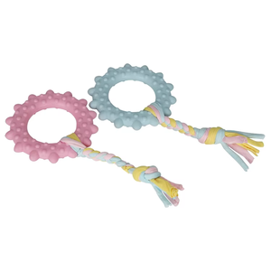 Grosir produk hewan peliharaan murah Mainan Gigit anak anjing Kit tali katun kepang pertolongan gigit piaraan Chewer agresif TPR mainan kunyah hewan peliharaan perlengkapan anjing - Product Image 3