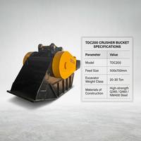 Broyeur hydraulique à béton résistant à l'usure certifié CE ISO, marque TDC, matériau Q345/Q460, modèle TDC200, 20 tonnes, 1 godet