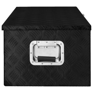 Black Aluminum Storage <b>Box</b> 35.4x18.5x13.2 <b>Tool</b> Organizer Garage Use Waterproof Closure - Product Image 2
