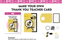 Kit de bricolage pour créer vos propres cartes de remerciement pour les enseignants, kit de fabrication de cartes de vœux faites à la main avec un motif abeille, ensemble de fabrication de cartes pour enfants, jouet d'art et d'artisanat