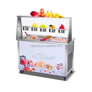 Mini-Eismaschine Eiscreme-Maschine Doppel pfanne Kommerzielle Eiswürfel maschine Made in China