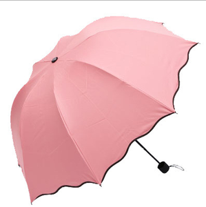 Custom Printed Logo Three-Folding Vinyl Sunblock Umbrella for Advertising Rain and Windproof Economically Priced