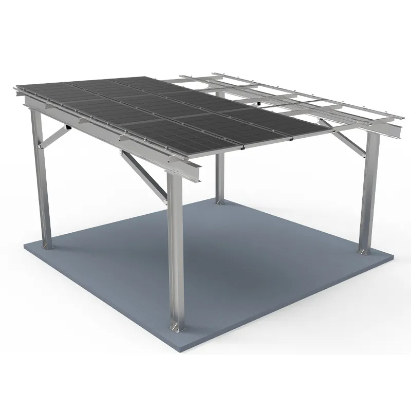 Factory Price Solar Carport Kit Strong Carbon Steel Ground Mounted Structure Solar Car Parking Shed