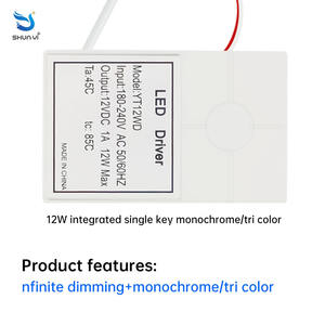Hot 12V 1A 12W Espejo Led de una sola tecla Maquillaje inteligente Espejo de baño Dimmer Interruptor de sensor táctil de un color con controlador LED incorporado - Product Image 3