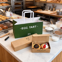ETpack Contenants alimentaires de boulangerie avec logo personnalisé en gros Boîte d'emballage en papier kraft Boîte à tarte aux œufs Boîte à beignets