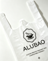Sac en plastique imprimé avec logo personnalisé, sac de courses jetable à poignées pour supermarché et emballage à emporter