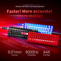 65% 68 Touches Gaming RT 0.01mm 8 K Filaire RGB Commutateur Magnétique Clavier de Jeu à Effet Hall OEM