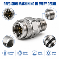 Custom Precision CNC Turned Metal Socket Connector for Industrial Equipment Electrical Systems and Mechanical Assembly